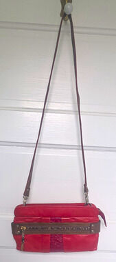 See by Chloé Red Small Crossbody Bag Brown Detachable Strap Zip Gold/Silver HW